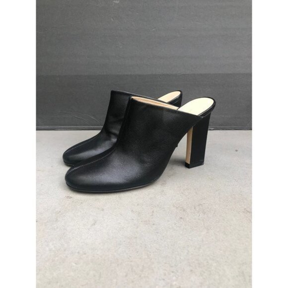 WANDLER woman's black leather Mules heels clogs size 38.5 - Picture 4 of 11